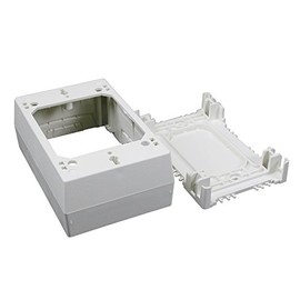 Wiremold Plastic Nonmetallic Raceway, Extending Power, On-Wall Extra Deep Box, Ivory, NM35