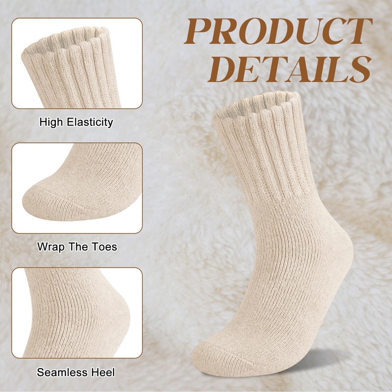 Senker Fashion Boot Socks for Women, Thick Winter Wool Crew