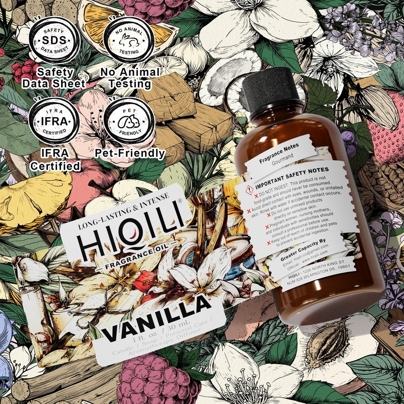 HIQILI Vanilla Fragrance Oil for Body Spray, Diffuser Use, Essential