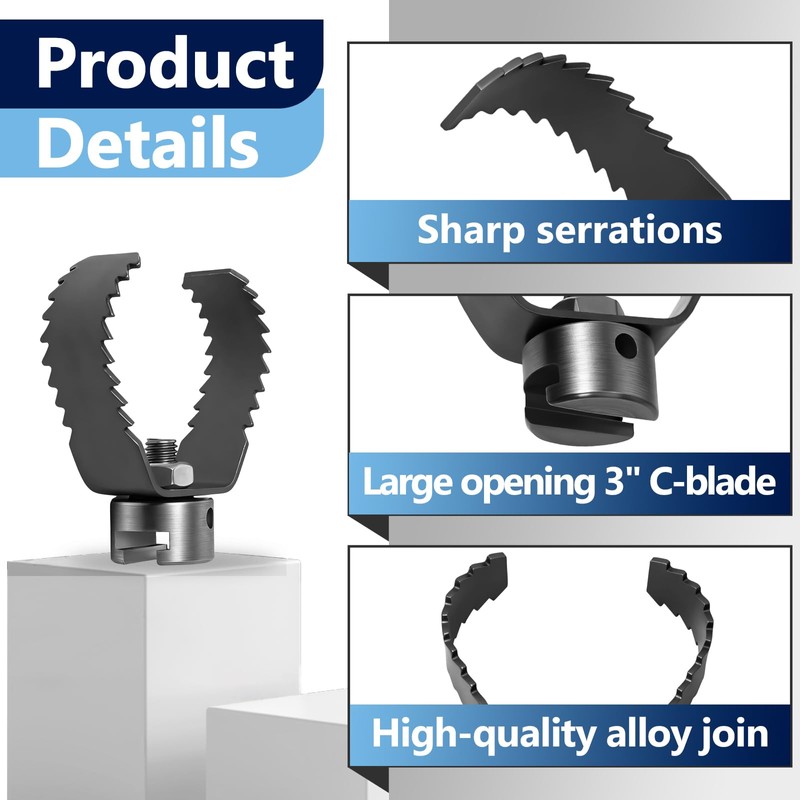 2Pcs Drain Cleaning 3-Inch T-150-1 3" Root Cutter, Sharktooth Cutter