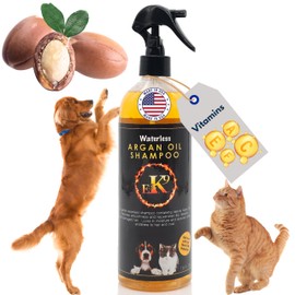 E3 Waterless Dog Shampoo 16 oz - Argan Oil Scented Dry Shampoo for Dogs & Cats - No Rinse - Waterless Pet Shampoo for Grooming - Softens Coat & Controls Odor - Dog Dry Shampoo, Safe & Easy Bathing