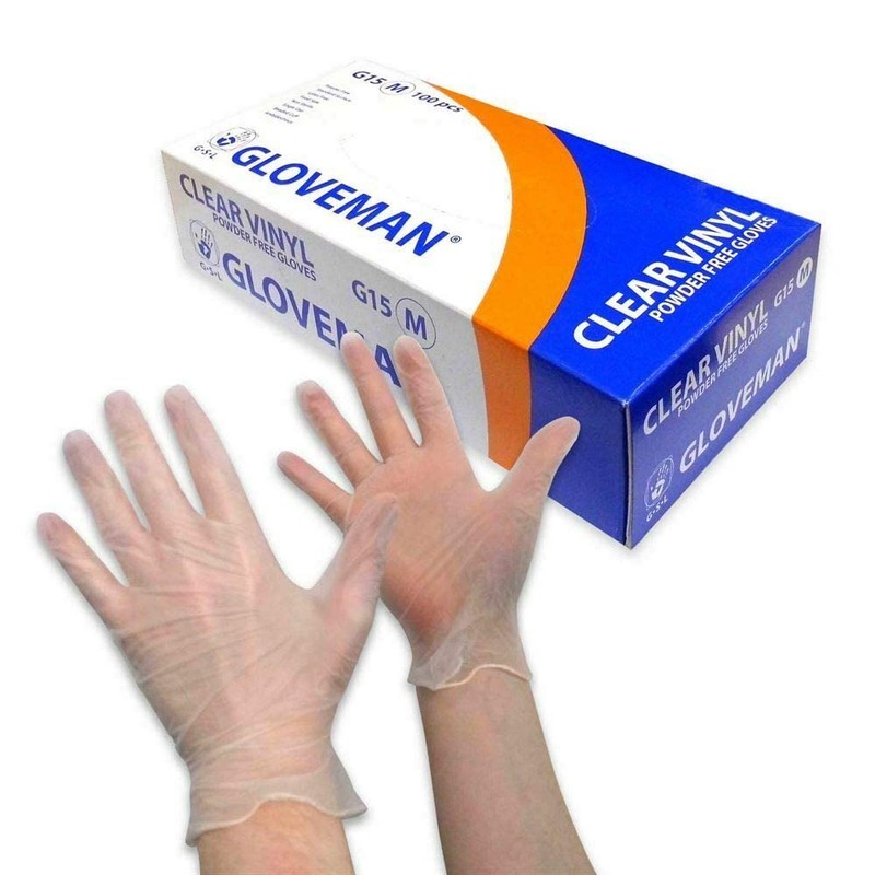 Gloveman Clear Vinyl Gloves (Box of 100) (Large)