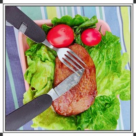 Hiwalker 6 in 1 Stainless Steel Folding Cutlery Camping Cutlery Set Outdoor Travel Cutlery Kit Removable Tableware Apply to Hiking Travel Picnic Camping Festival (Black and Green)