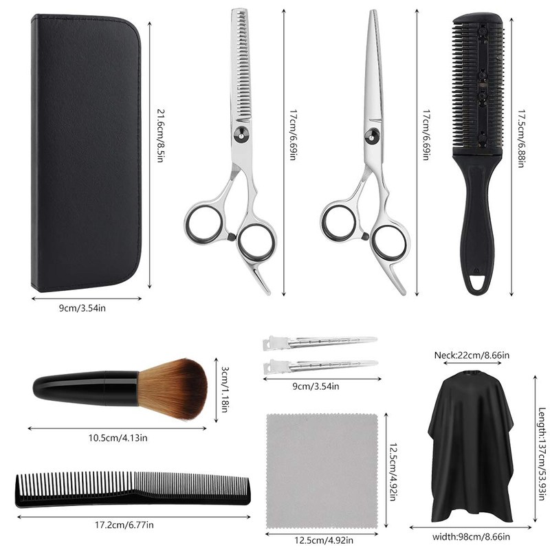 Hairdressing Scissors Set, Stainless Steel Scissors Set for Thinning and