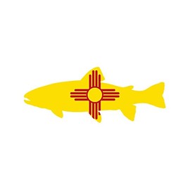 New Mexico State Shaped Trout Sticker FA Graphix Vinyl Decal NM Fly Fishing Fish - 5.94 Wide