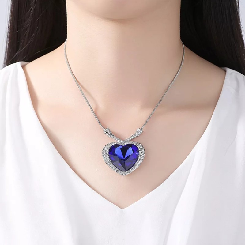 THE9SHOP Collar Titanic Conjunto De Collar Y Aretes Corazón Del