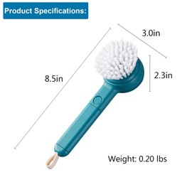 Vegetable Cleaner Brush Fruit Scrubber Brush Good Grip Long Handle Food Cleaning Brush Multifunctional Kitchen Gadgets with Peeler Veggie Wash Brush 2-in-1 (Green)