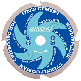 LSHUZIYU 190mm-4PCD, Centre hole 30mm, Polycrystalline Diamond Tipped 4 PCD, Hardie blade, Fiber Cement Board Circular Saw Blade