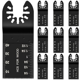 10Pcs 34mm Multi Tool Blades Universal Oscillating Saw Blades, Professional Wood Metal Cutter Quick Release for Bosch Craftsman Dremel Fein Ridgid Tch Makita Milwaukee