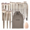 Set 18 Pzs Brochas Maquillaje Con Bolsa De Cosméticos Color