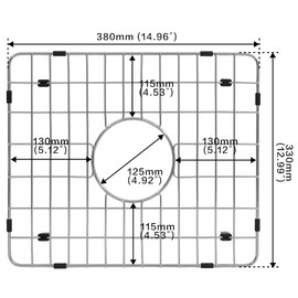 Zeesink Sink Protectors for Kitchen Sink,Sink Grid 14 15/16" X 13",Sink Bottom Grid,Stainless Steel Sink Protector,Sink Grate with Center Hole