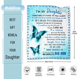 to My Daughter Gift Blanket, Daughter Birthday Gifts from Mom Dad, Gift for Daughter Graduation Wedding Valentines Day Soft Throw Blanket 50"x 60"