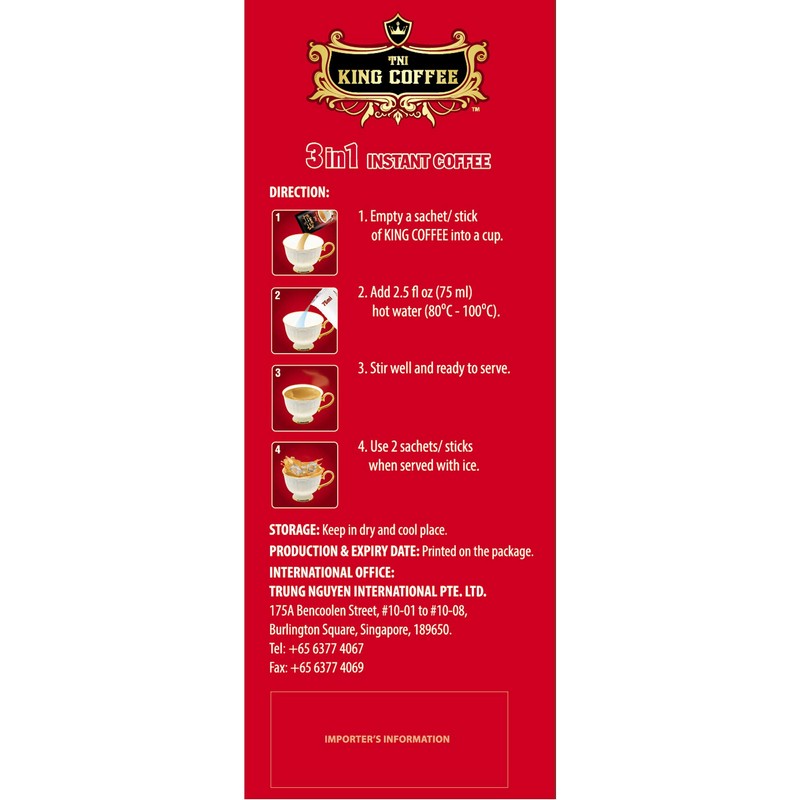 King Coffee 3in1 instant coffee Non-dairy creamer Sugar Coffee- 20
