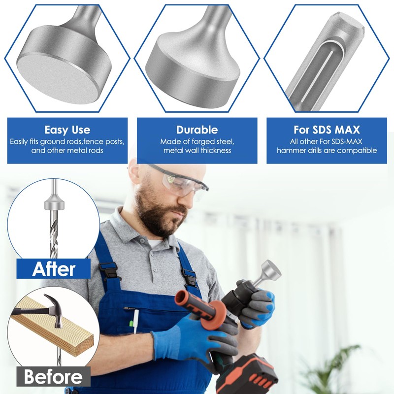 3Pack SDS Plus Ground Rod Driver Earth Rod Driver Heavy