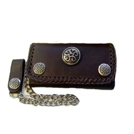 Leather Biker Celtic Knot Viking Leather Wallet Brown