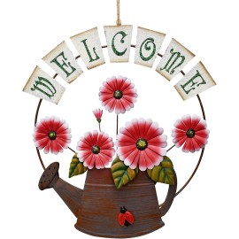 welcome sign Sunflower Welcome Sign Metal Hanging Welcome Plaque for Wall Front Door