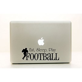 Vinyl Decal Sticker for Computer Wall Car Mac MacBook and More - Eat, Sleep, Play Football