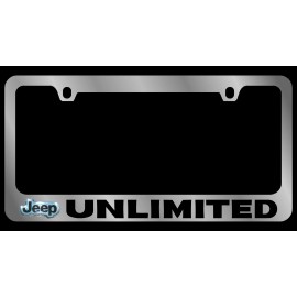Jeep Chrome Jeep Unlimited Logo Premium Stainless Steel License Plate Frame