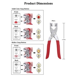 Mandala Crafts Metal Snap Button Kit - Snap on Buttons & Snap Fastener Tool - 9.5mm Colorful Closures for Sewing Clothing Leather Crafting