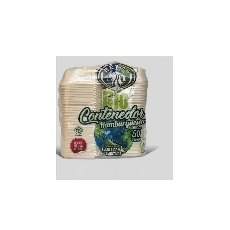 500 Domos Contenedores 6x6 Hamburguesero Biodegradables