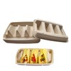 Ebonee Disposable Taco Holders with 3 Dividers, Paper Taco Plates