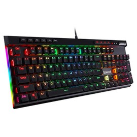 Redragon Redragon K580 VATA RGB LED Backlit Mechanical Gaming Keyboard with Macro Keys & Dedicated Media Controls, Hot-Swappable Socket, Onboard Macro Recording (Blue Switches)