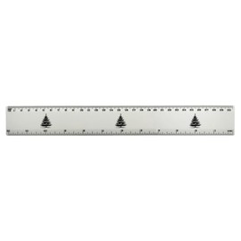 'Christmas Tree' 30cm (12 Inch) White Plastic Ruler (RL00089578)