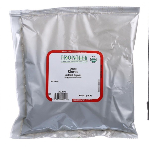 Frontier Co-op Cloves Ground, Certified Organic 1 lb. Bulk Bag