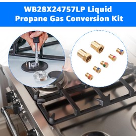 WB28X24757 LP Liquid Propane Gas Conversion Kit Compatible with GE, Hotpoint, RCA & Kenmore Ranges - Replaces WB28X39132 & AP6996738- Equipped with installation wrench Propane Conversion Kit