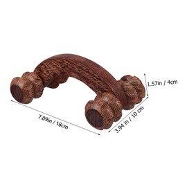 PACKOVE Wooden Hand Held Massager Four Wheel Roller Lightweight Portable Body Relaxation Tool for Neck Shoulders Back Legs with Design for Better