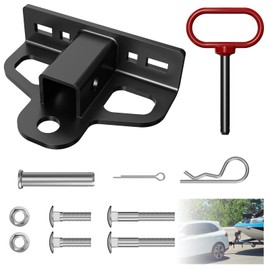 Lifronkit Zero Turn Mower Trailer Tow Hitch and Hitch Pin, 6mm Thick Heavy Duty Steel Trailer Hitch with 1-1/4" Receiver with Versatile Chain Slot, 1/2" Trailers Hitch Pin & 2/5" Hitch Pins & Clips