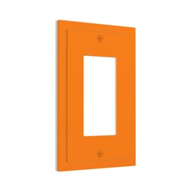 Bright/Light Orange 1 Gang Decorator Light Switch Cover Single GFCI/Rocker Outlet Switch Wall Plate for Dimmer,USB Outlet Mid Size