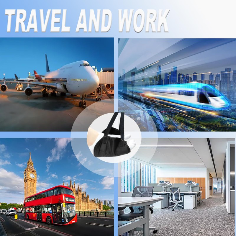 fghuim 2-Pack Airplane Travel Footrest Hammock,Portable Airplane Foot Hammock to