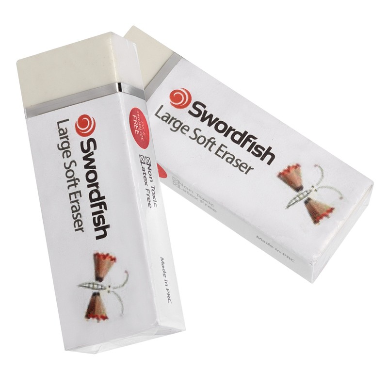 Swordfish ‘Large Soft’ Eraser [Pack of 2] PVC and Phthalate