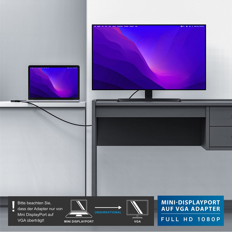 CSL – Mini DisplayPort to HDMI DVI VGA Black V1