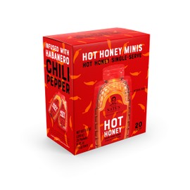 Nate's Hot Honey Minis - Single-Serve Hot Honey – 0.49oz Packets, 20ct box