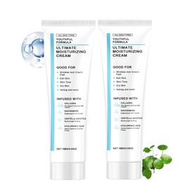 Youthful Formula Ultimate Moisturizing Cream with Hyaluronic Acid, Collagen and Centella Asiatica - Moisturizing and Hydration for All Skin Types - 2 Pack