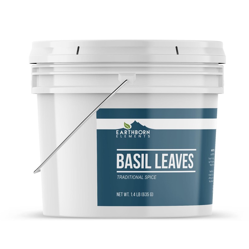 Earthborn Elements Basil Leaves 1 Gallon Bucket, Kitchen Staple, Aromatic