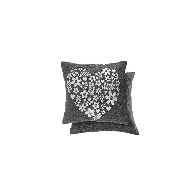 Emma Barclay Amor Heart - Cushion Cover in Charcoal -