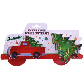Large Pick Up Truck with Christmas Tree Cookie Cutter Set - 2 Piece - Truck with tree and Christmas tree - Stainless Steel