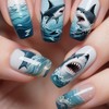 Nail tip stickers shark, carp, Christmas, Santa Claus Santa Claus 2ea