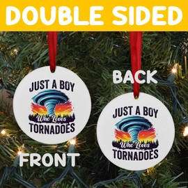 Just A Boy Who Loves Tornado Future Weatherman, Tornado Gifts, Storm Chaser, Storm Chasing, Weather Gifts Boys, Twisters Christmas Ornament,