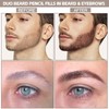 GEUUFEA Beard Pencil Filler for Men, Double Head 4 Forks