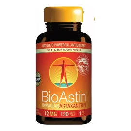 BioAstin Astaxantina Hawaiiana 12mg (120 Cápsulas) Bioastin Sabor Sin Sabor