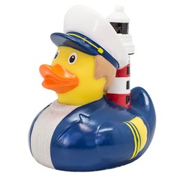 Lighthouse and Ship Captain Rubber Duck Bath Toy, Collectible, Party Favor, Dashboard Decoration