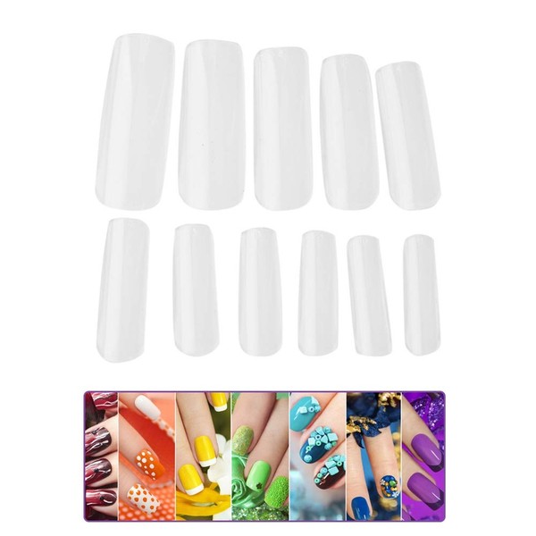 Uñas postizas naturales, 500 piezas de puntas de uñas profesionales