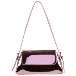 Shoulder Purses for Women Dressy Evening Bag Metallic Clutch Y2k Sparkly Hobo Crossbody Shoulder Bag Handbags, Pink