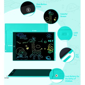 Colourful LCD Writing Board, 15 Inch LCD Writing Tablet for Children, Painting Board Children Electronic Toy from 3-8 Years Old Boy Girl Erasable Painting Tablet Children Christmas Gifts