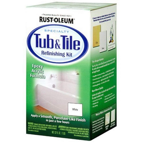 Rust-Oleum 7860519 Tub And Tile Refinishing 2-Part Kit, White 32 Fl Oz (Pack of 1)
