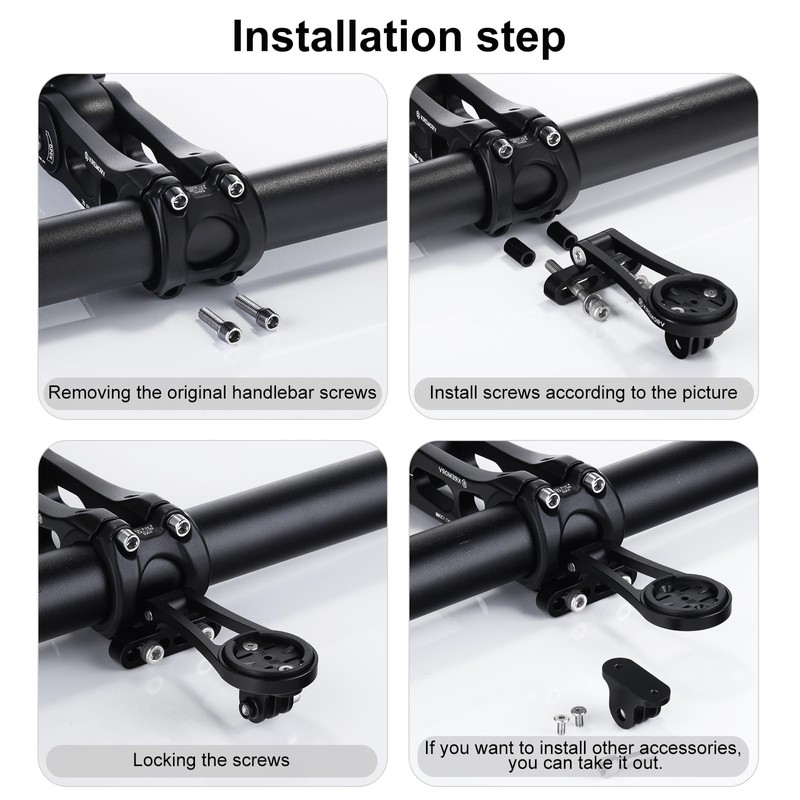 KREMORV Bike Mount Adjustable Out Front Extended Bicycle Computer Mount